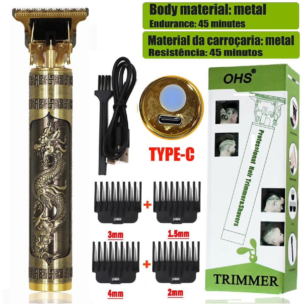 Tondeuse Dragon Vintage T9 Cordless Professional Hair Clippers Electric Trimmers for Men Clipper Hair Cutting Machine Shaver